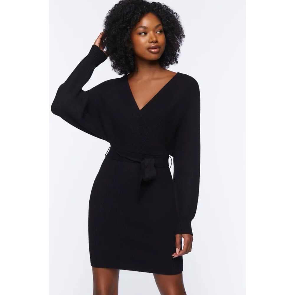NEW Forever 21 Surplice Knit Sweater Dress